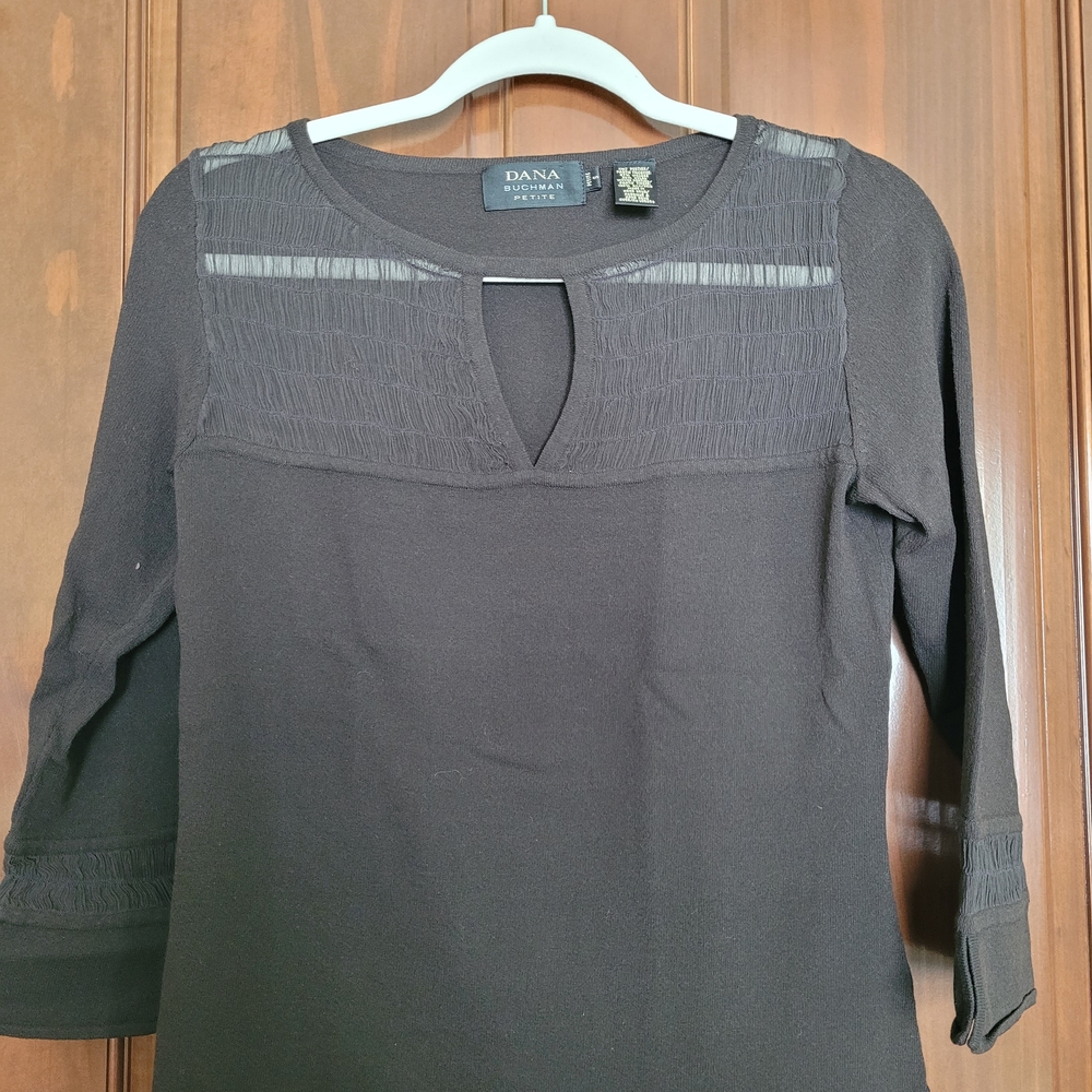 Dana Buchman Black Long Sleeve Top